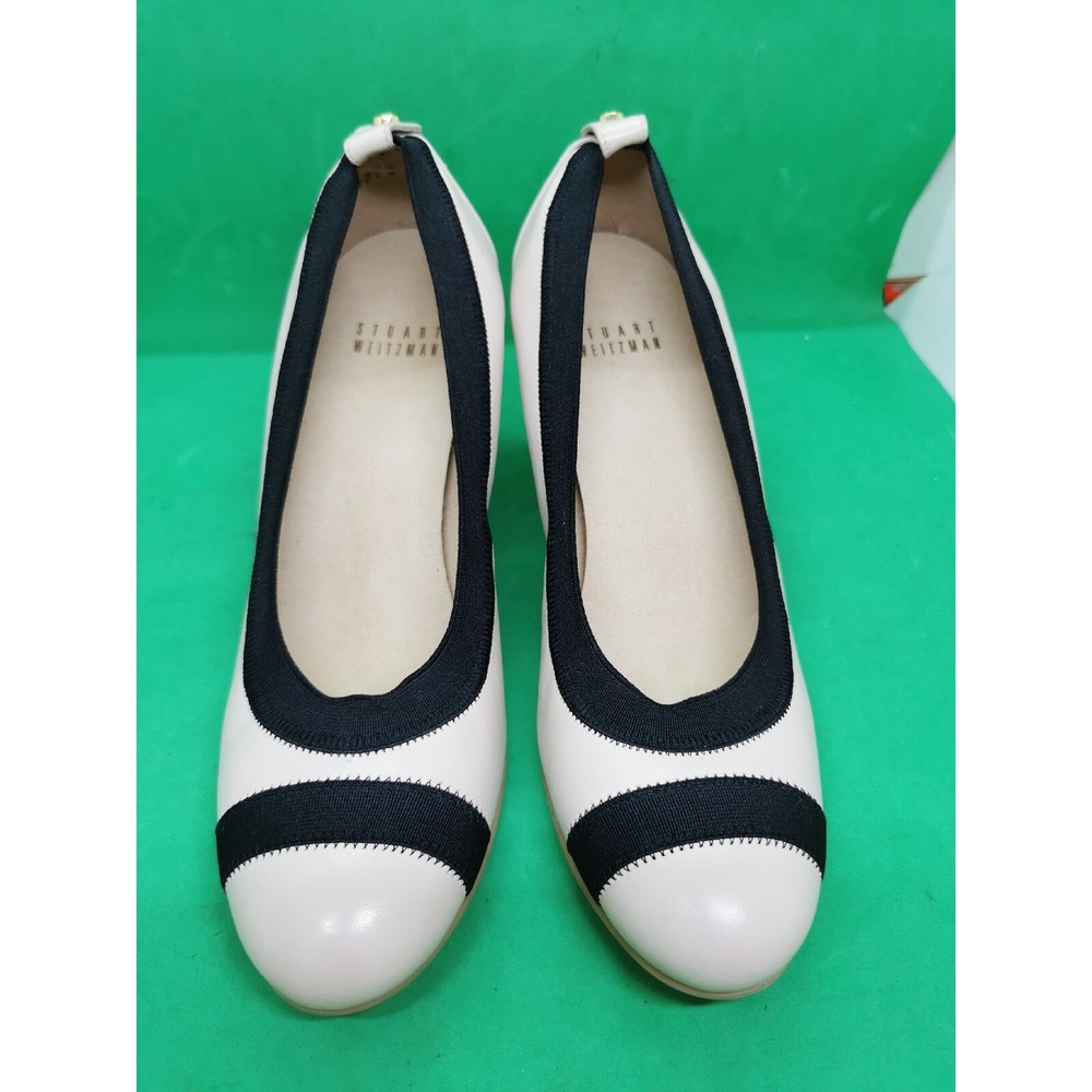 Stewart Weitzman Womens 6.5M Ivory with Black trim Pumps Heels - Picture 7 of 16